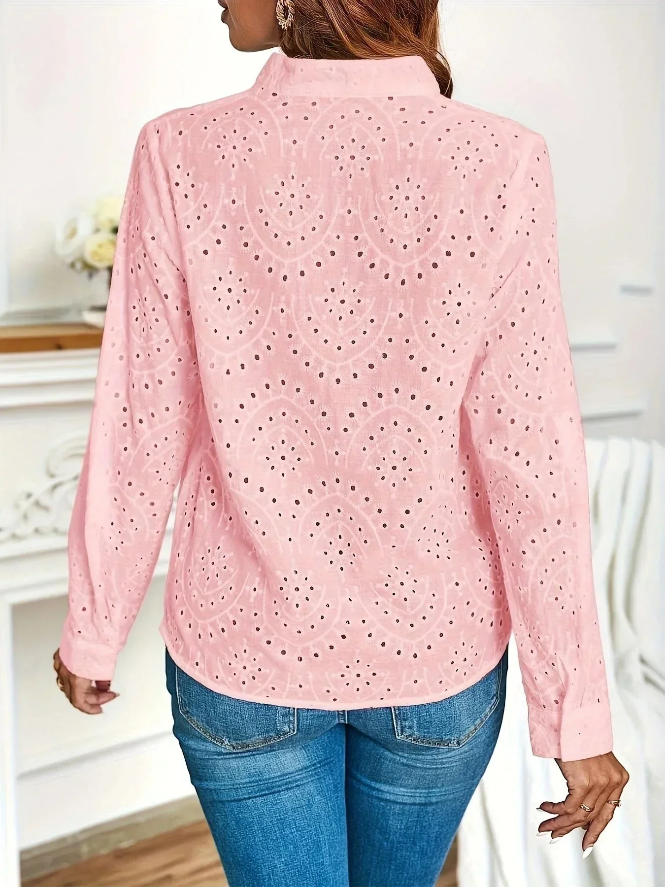 Blouse Femme Élégante Col V et Manches Longues – Image 7