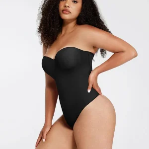 Body gainant sans bretelles avec armatures, contrôle du ventre