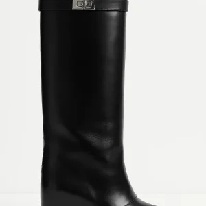 Bottes Femme Hautes Simili Cuir avec Fermeture Décorative