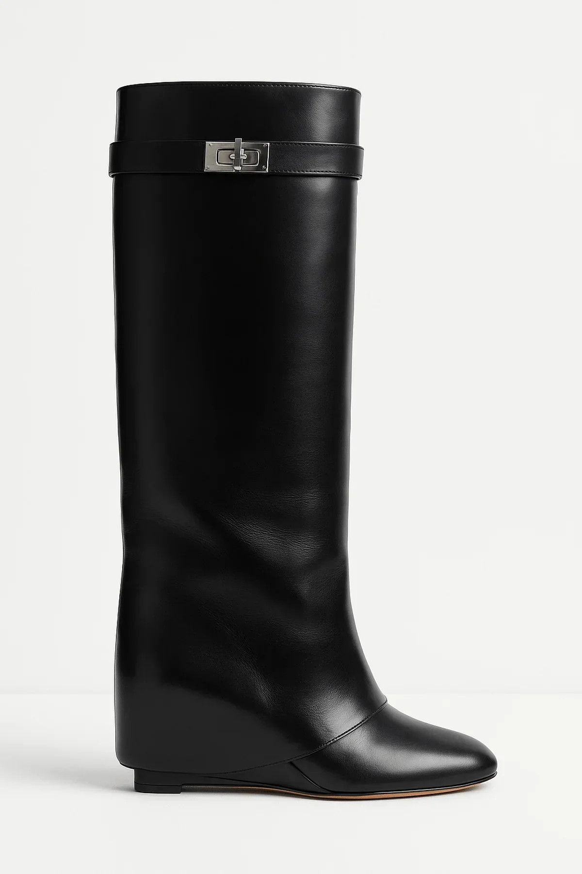 Bottes Femme Hautes Simili Cuir avec Fermeture Décorative – Image 2