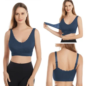 Soutien-gorge Sans Armature Push Up En Dentelle Avec Boucle Latérale Ajustable Et Croisée Sur Le Devant