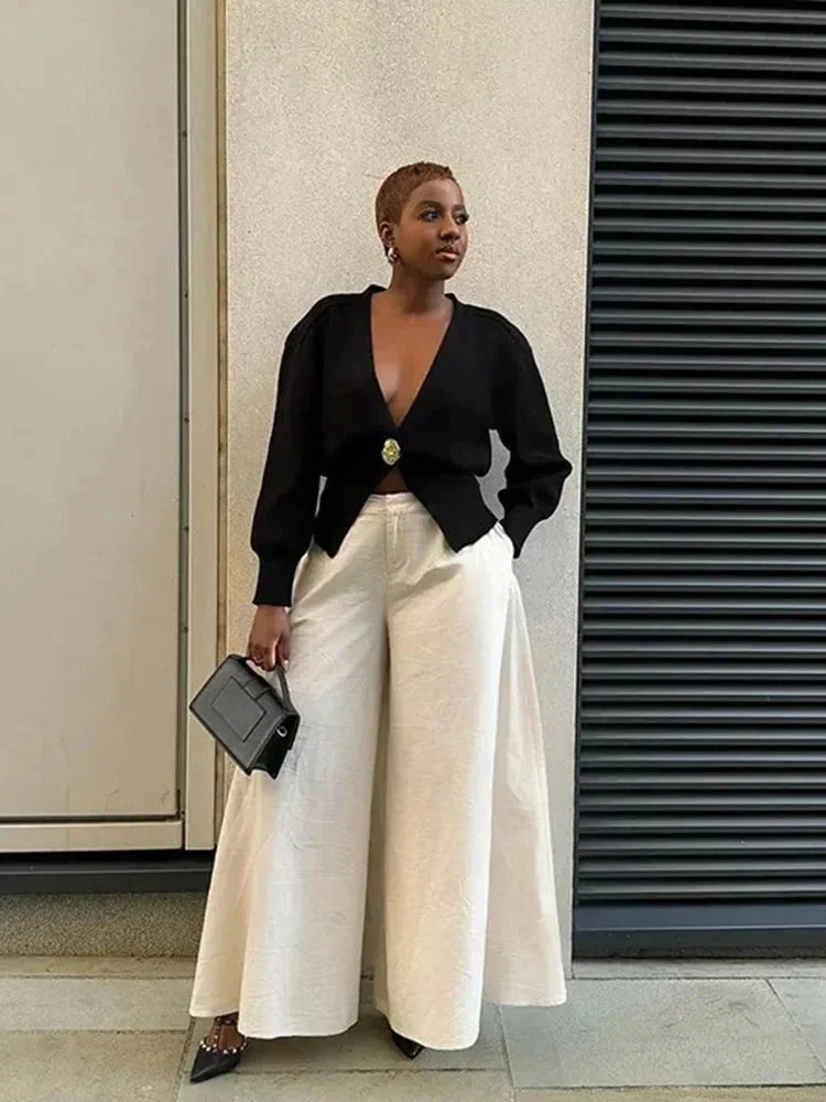 Cardigan femme col en V boutons dorés – Image 4