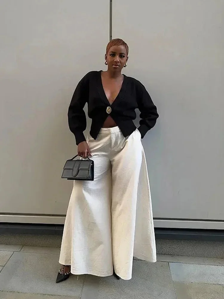 Cardigan femme col en V boutons dorés – Image 7