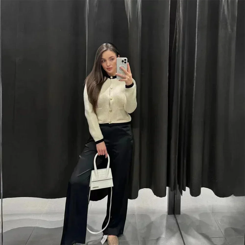 Cardigan femme tricoté chic avec boutons – Image 6