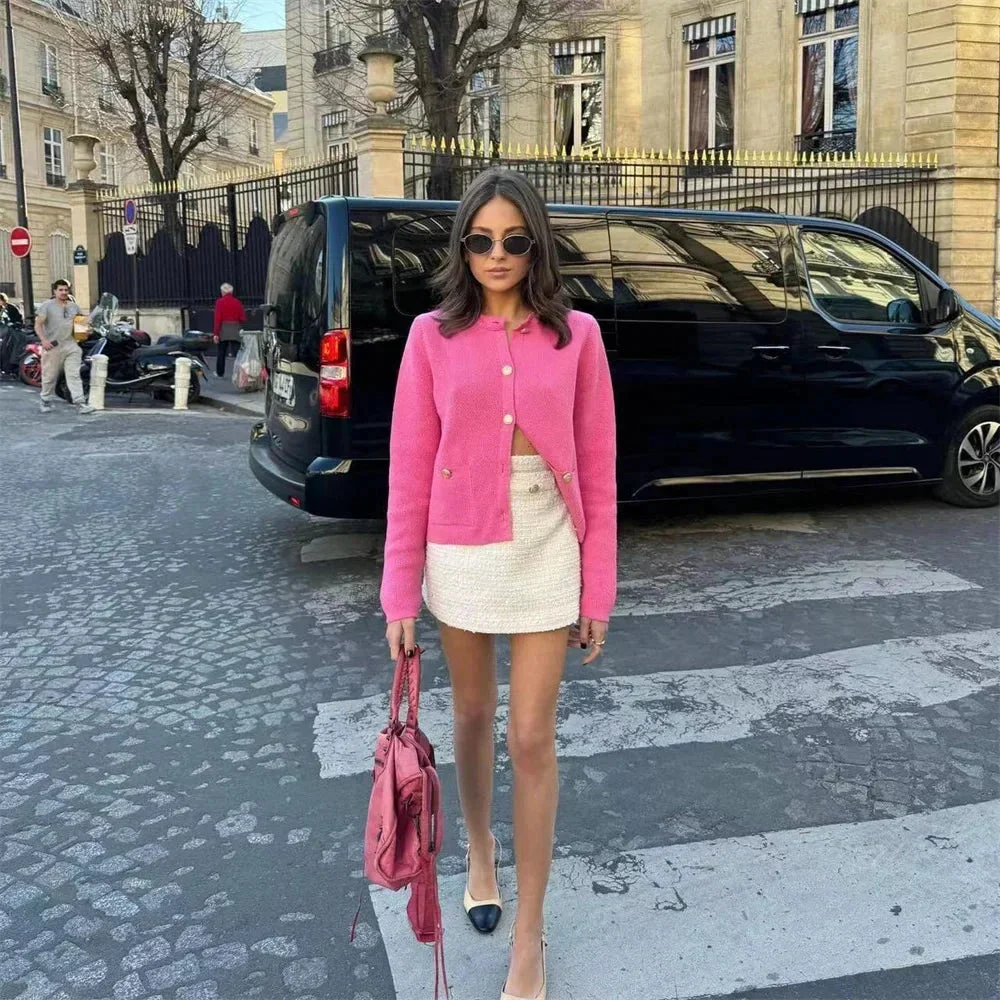 Cardigan femme tricoté chic avec boutons – Image 3