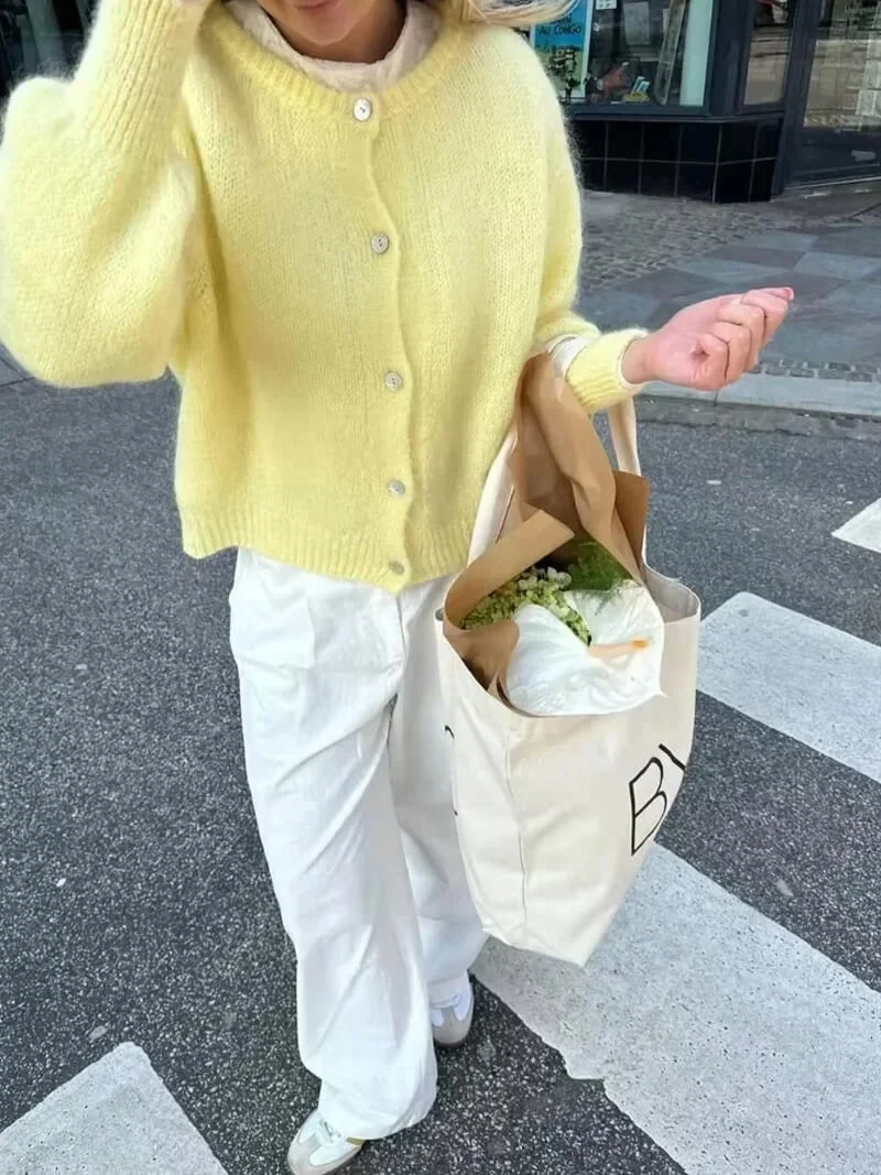 Cardigan tricoté femme boutonné parfait pour l'hiver – Image 8