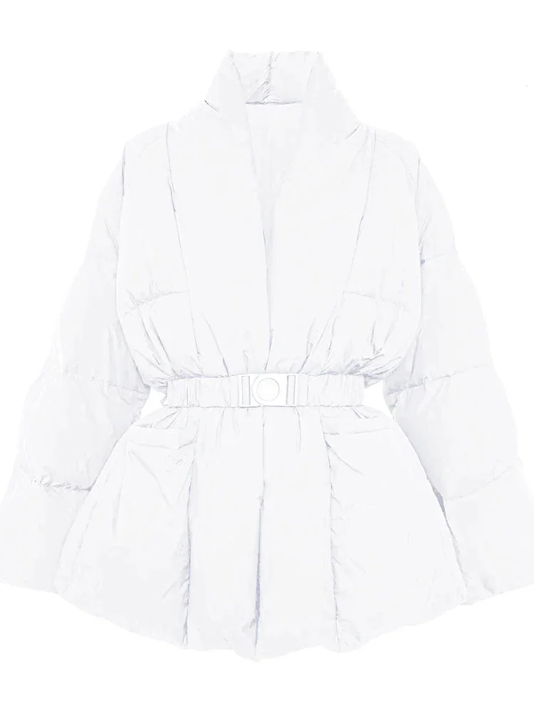 Doudoune femme avec ceinture et col montant – Image 7