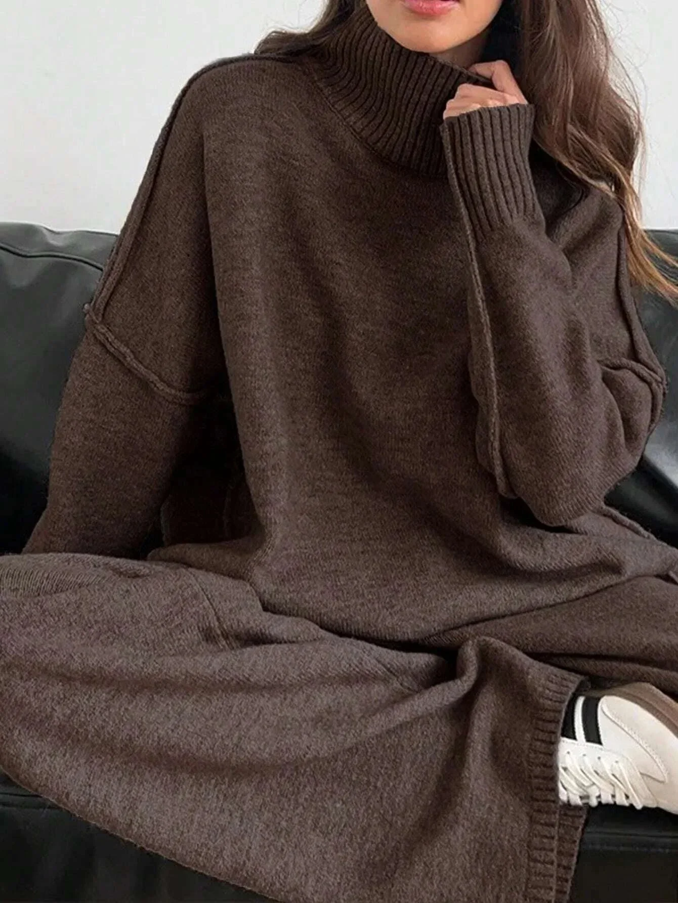 Ensemble col roulé femme coupe ample confortable – Image 7