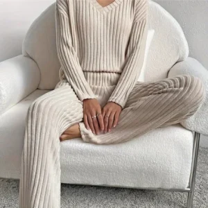 Ensemble femme confortable à manches longues pour maison ou sortie