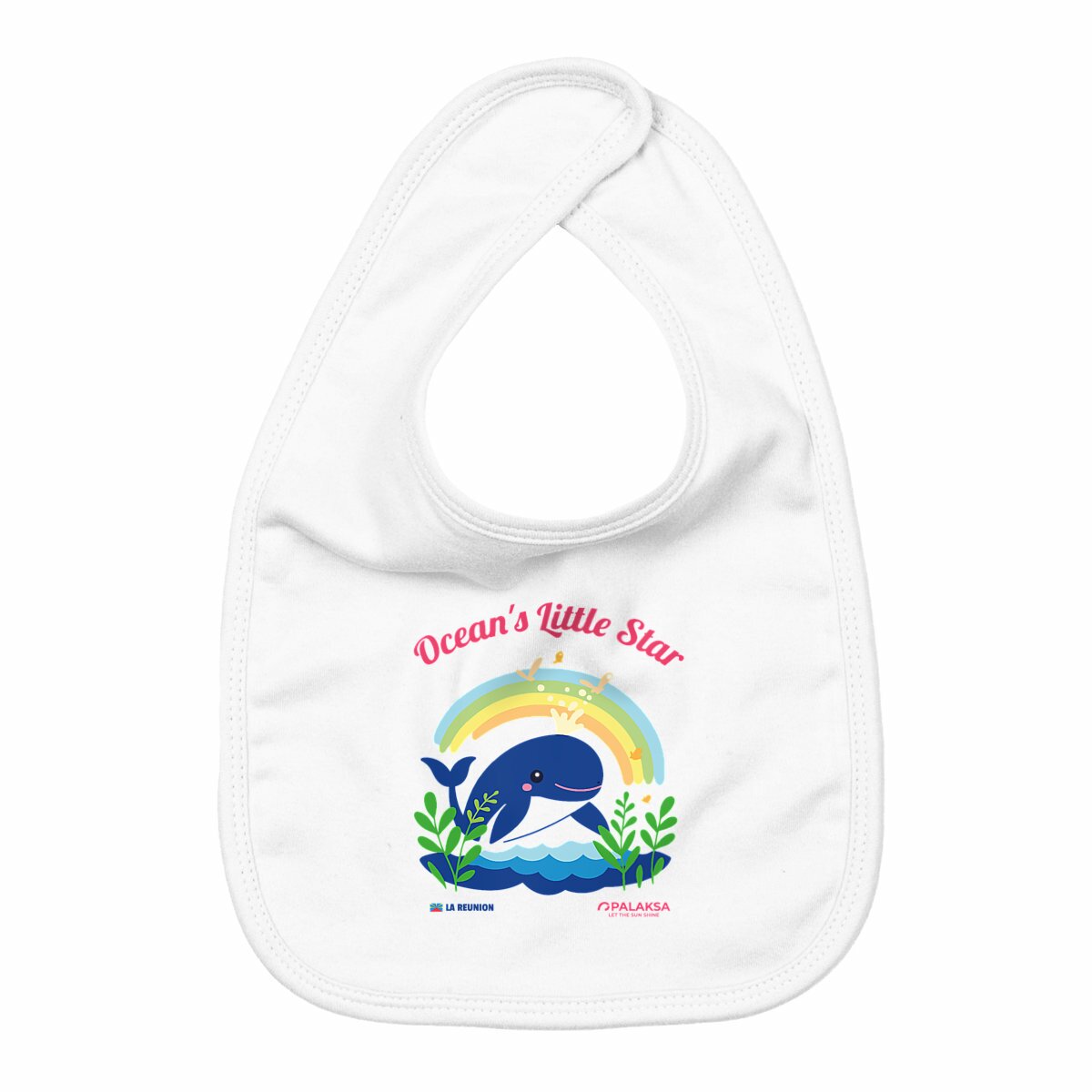 Bavoir bébé – Baleine Palaksa – Coton Bio Premium Plus