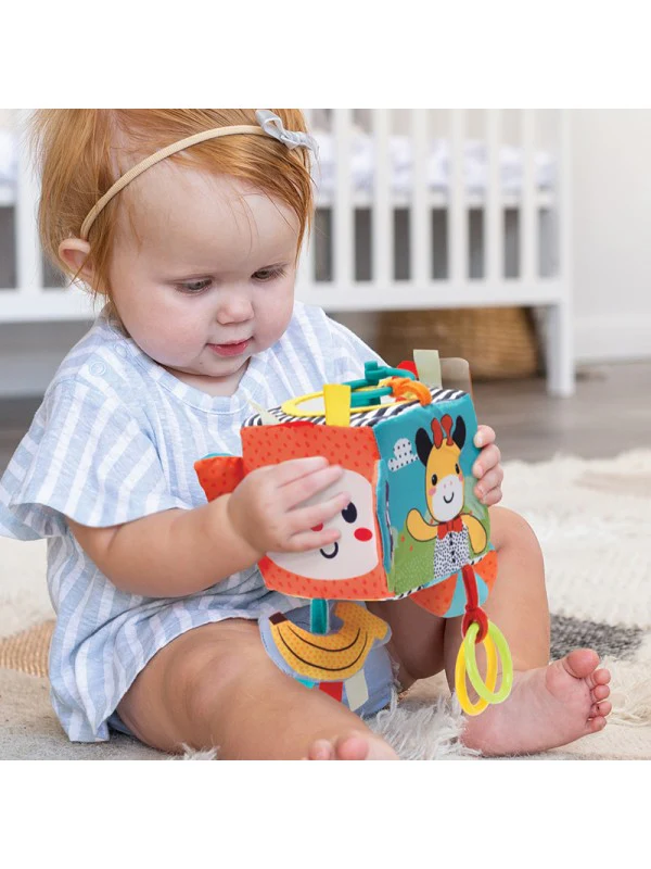 Infantino - Zacht -peek en seek - Sensorische Activiteitenkubus – Image 5
