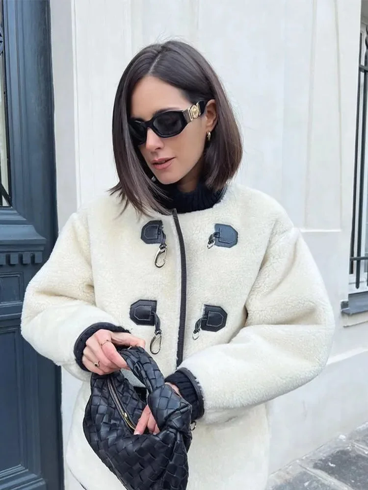 Manteau chaud femme avec fermeture décorative – Image 6