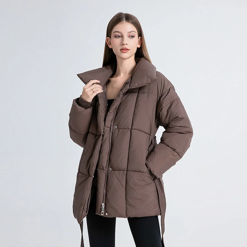 Manteau d’hiver femme avec ceinture et col élégant – Image 8