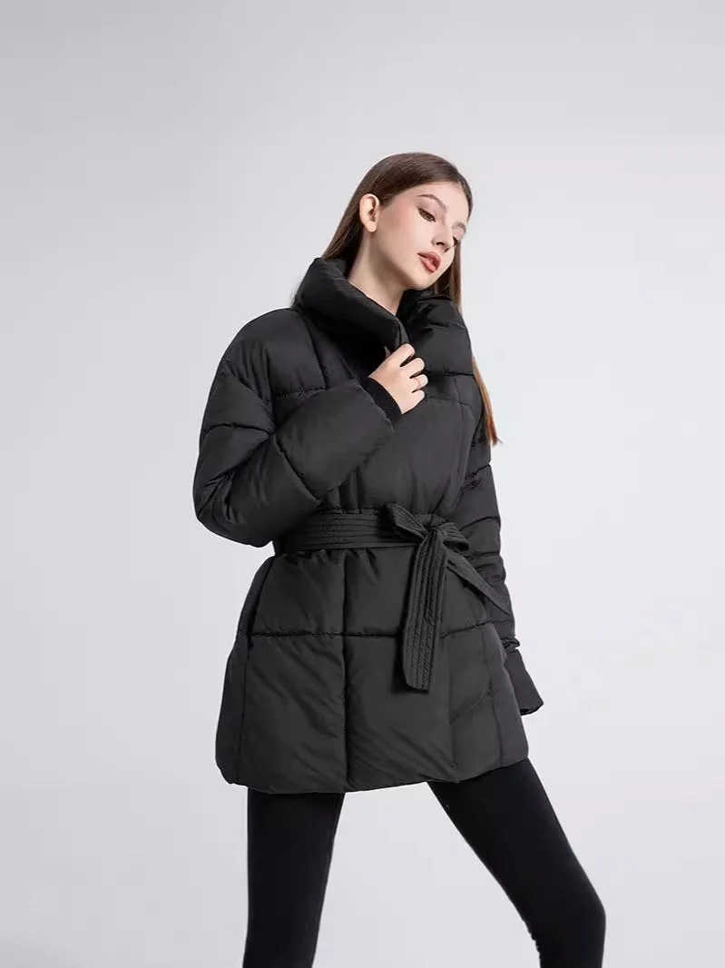 Manteau d’hiver femme avec ceinture et col élégant – Image 4