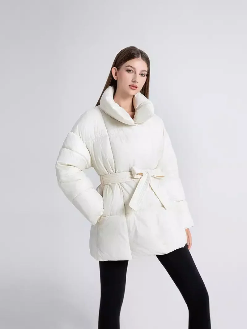 Manteau d’hiver femme avec ceinture et col élégant – Image 6