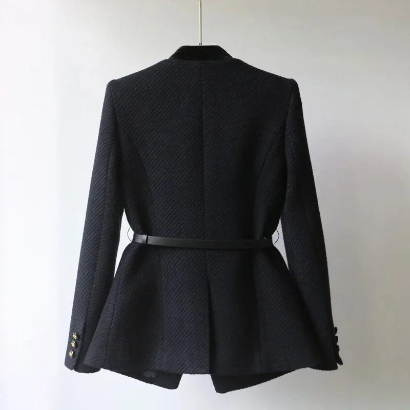 Manteau femme chic avec ceinture et boutons décoratifs – Image 3
