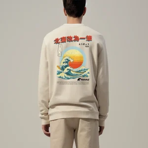 Sweatshirt Homme – Vague Riskap – Qualité premium – 85% Coton Bio et 15% Polyester Recyclé