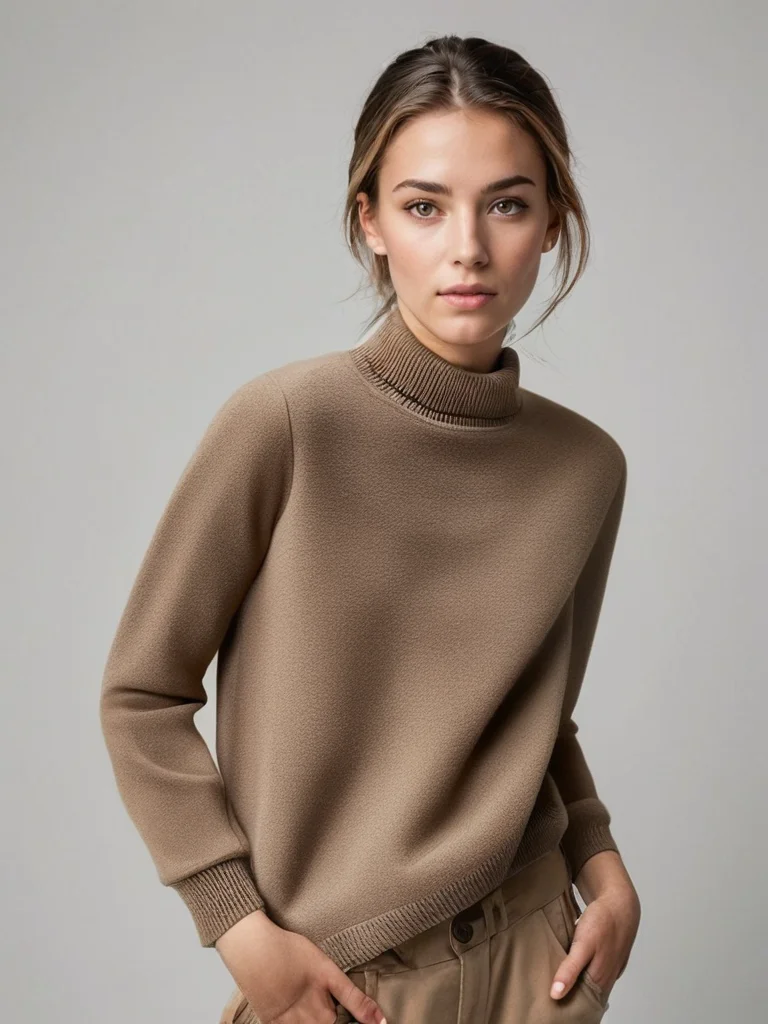 Pull à col roulé femme en maille douce – Image 5