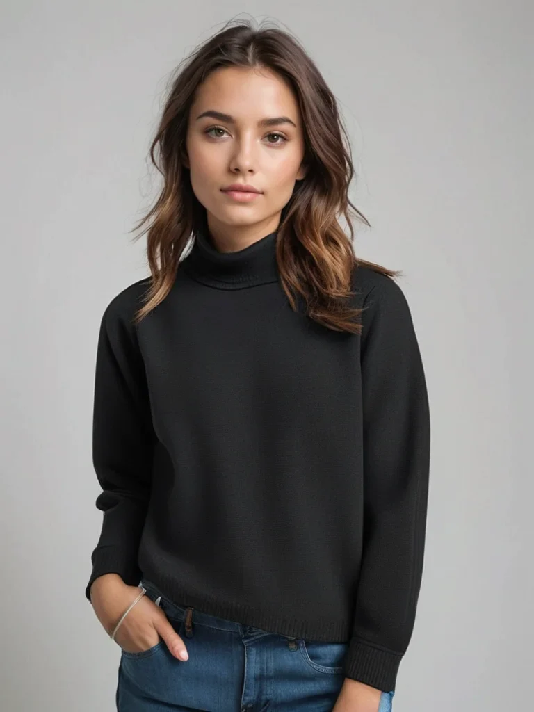 Pull à col roulé femme en maille douce – Image 3