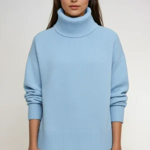 Pull à col roulé femme oversize confortable