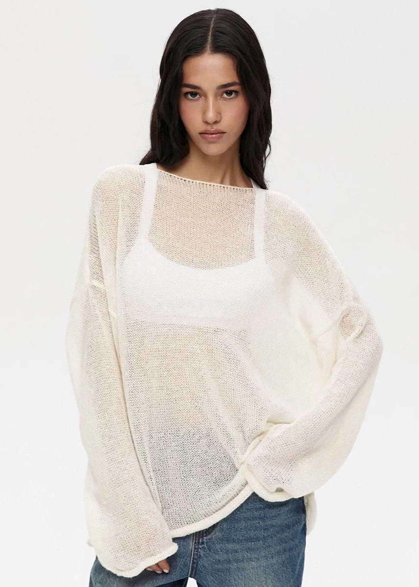 Pull femme léger en maille transparente – Image 8