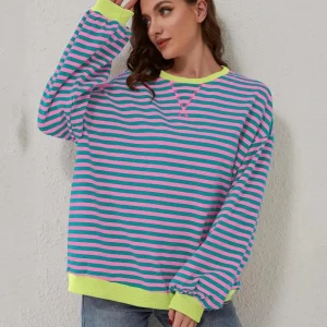 Pull rayé oversize femme pour style décontracté