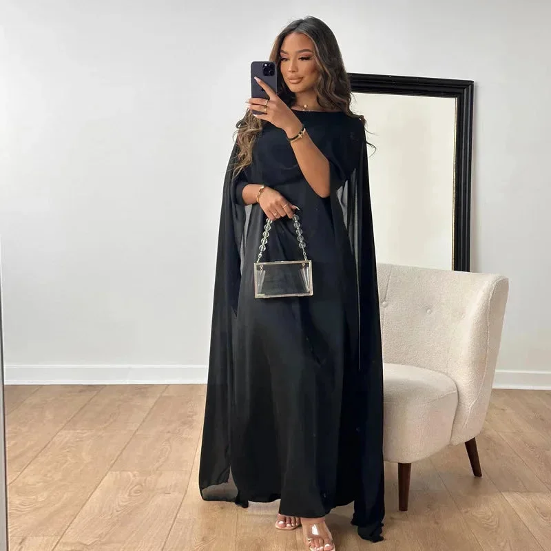 Robe cape maxi femme coupe élégante fluide – Image 5
