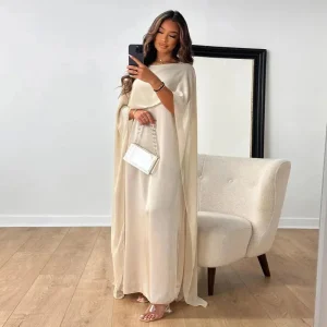 Robe cape maxi femme coupe élégante fluide