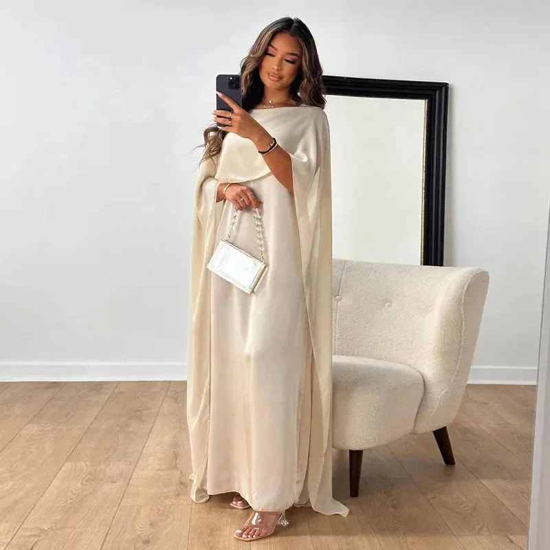 Robe cape maxi femme coupe élégante fluide – Image 2