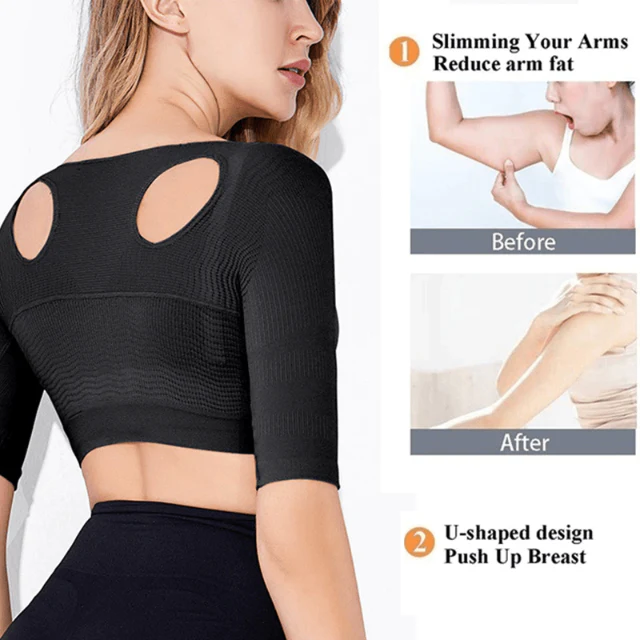 Amincisseur De Bras Sans Coutures Avec Compression Dorsale Et Correcteur De Posture – Image 6