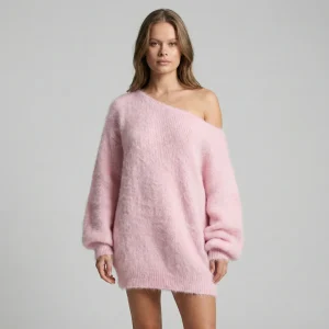 Pull ample femme avec design épaules dénudées