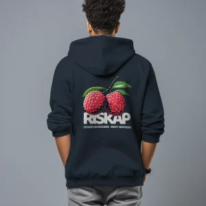 Sweat à Capuche Zippé – Riskap Lychees Disguise – 85% Coton Bio, 15% Polyester Recyclé