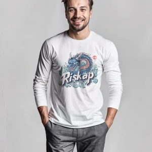T-shirt Homme Manches Longues – Flying Dragon – Qualité Premium Bio