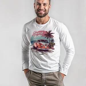 T-shirt Homme Manches Longues – Sweet Home – Coton Bio Premium
