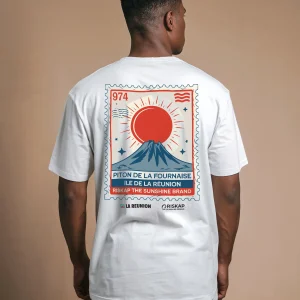 T-Shirt Homme – Timbre Réunion – Coton Bio Premium