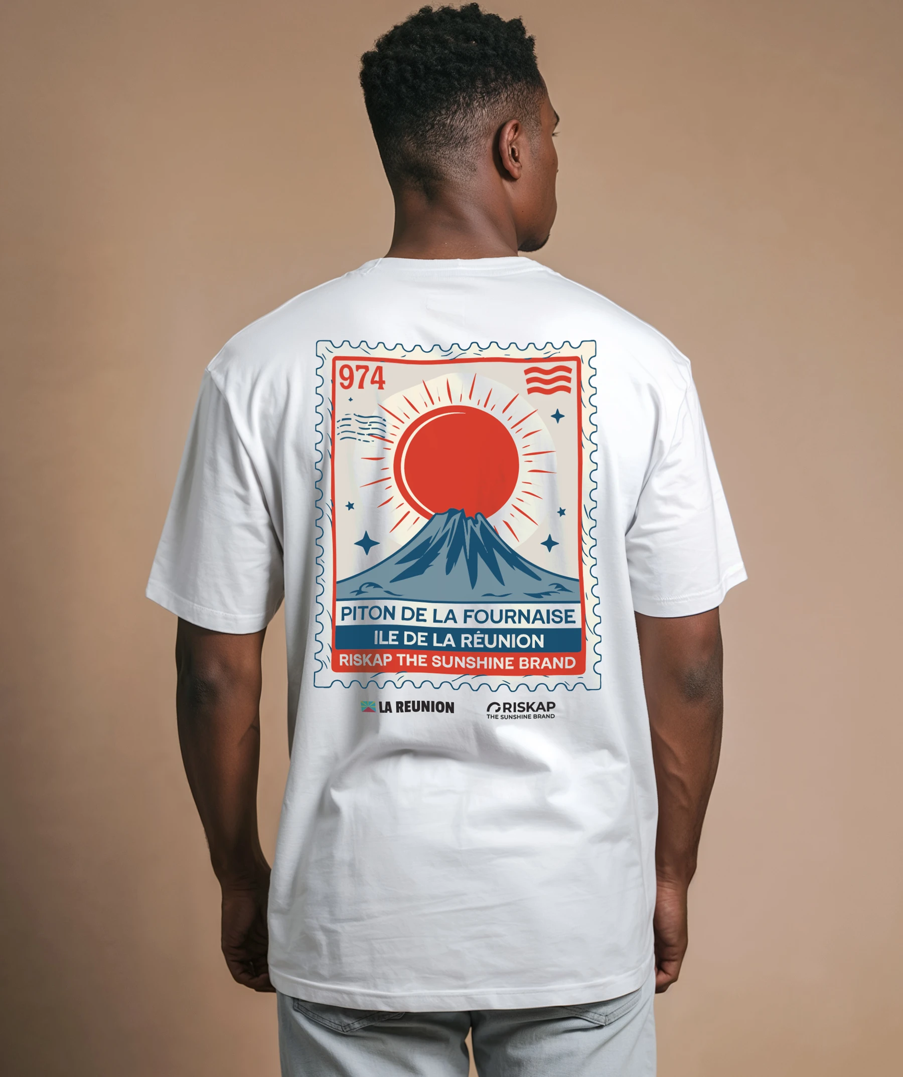 T-Shirt Homme – Timbre Réunion – Coton Bio Premium