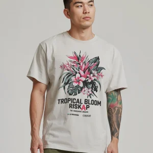 T-shirt Homme – Tropical Bloom – Coton Bio Premium