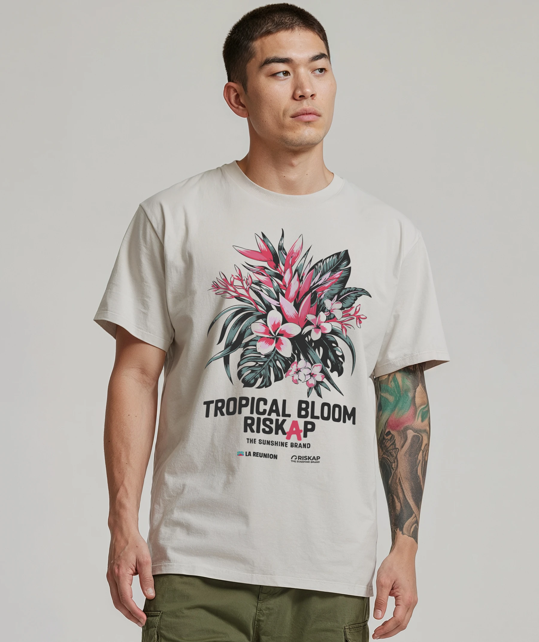 T-shirt Homme – Tropical Bloom – Coton Bio Premium