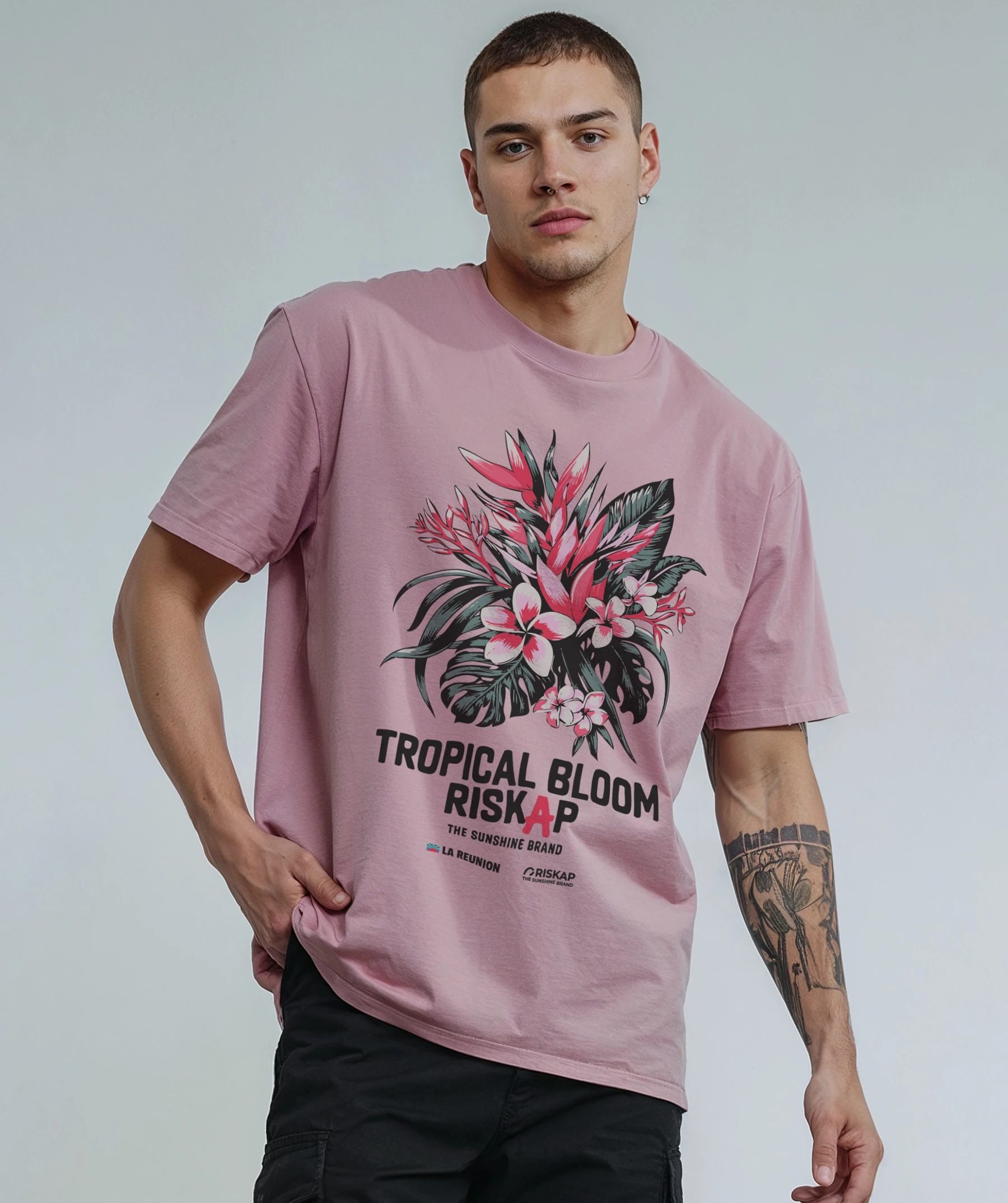 T-shirt Homme – Tropical Bloom – Coton Bio Premium – Image 3