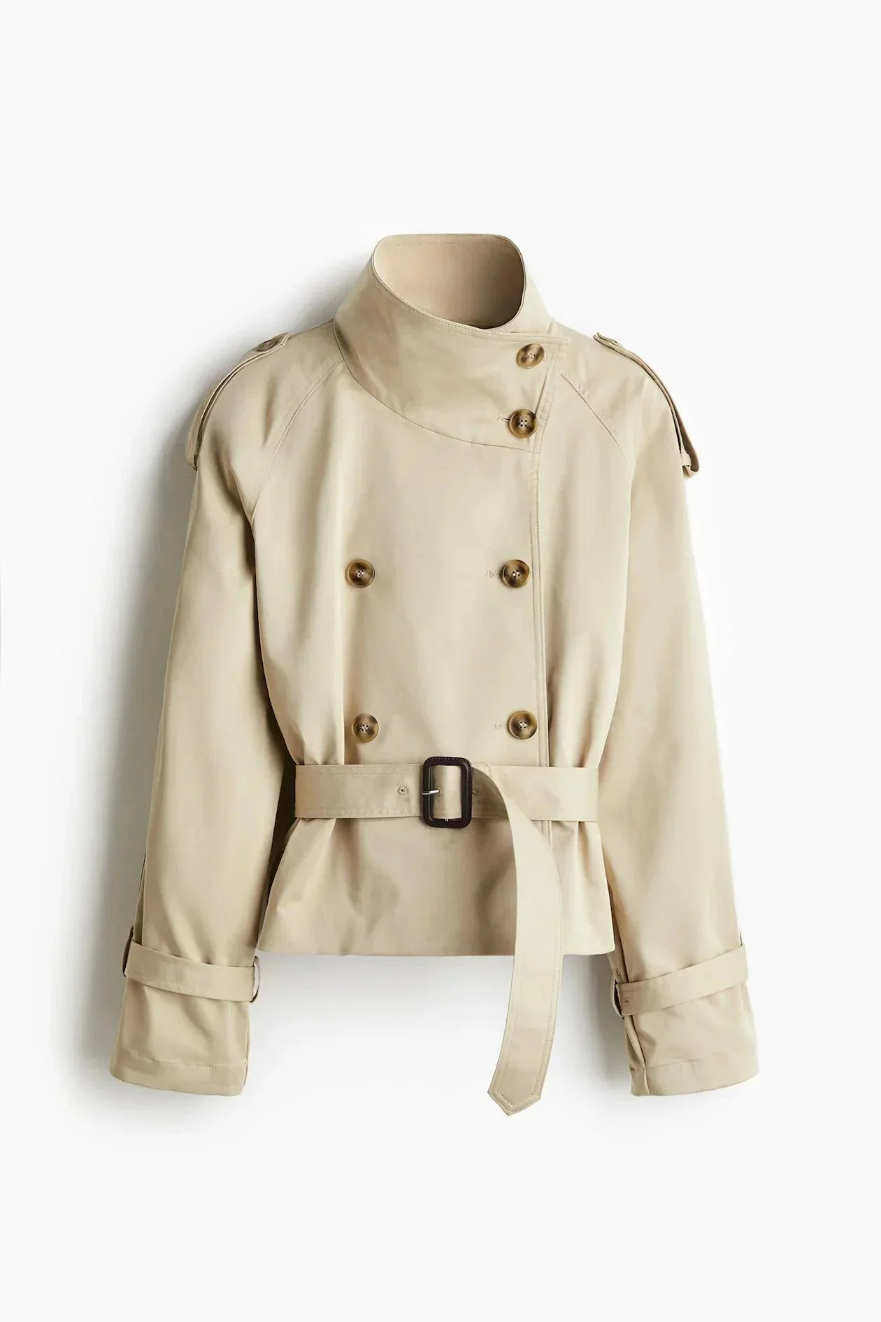 Trench-coat femme col montant ceinture nouée – Image 8
