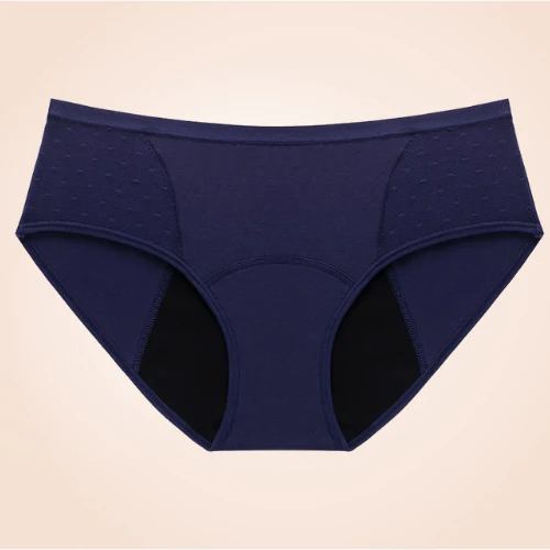 Culotte Menstruelle Noire Étanche En Couches Et En Maille À Pois – Image 9