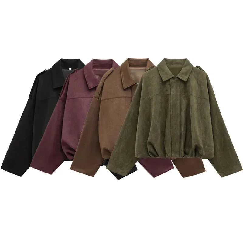 Veste bomber femme oversize avec fermeture éclair – Image 4