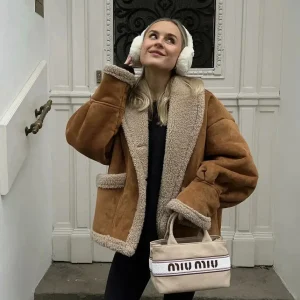 Veste d'hiver femme imitation suède avec doublure chaude