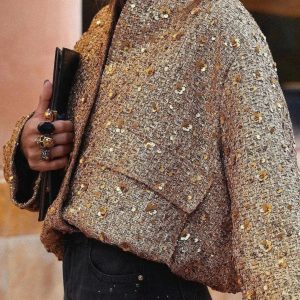 Veste femme chic à paillettes et coupe élégante