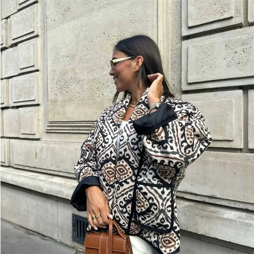 Veste femme matelassée colorée à manches larges – Image 3