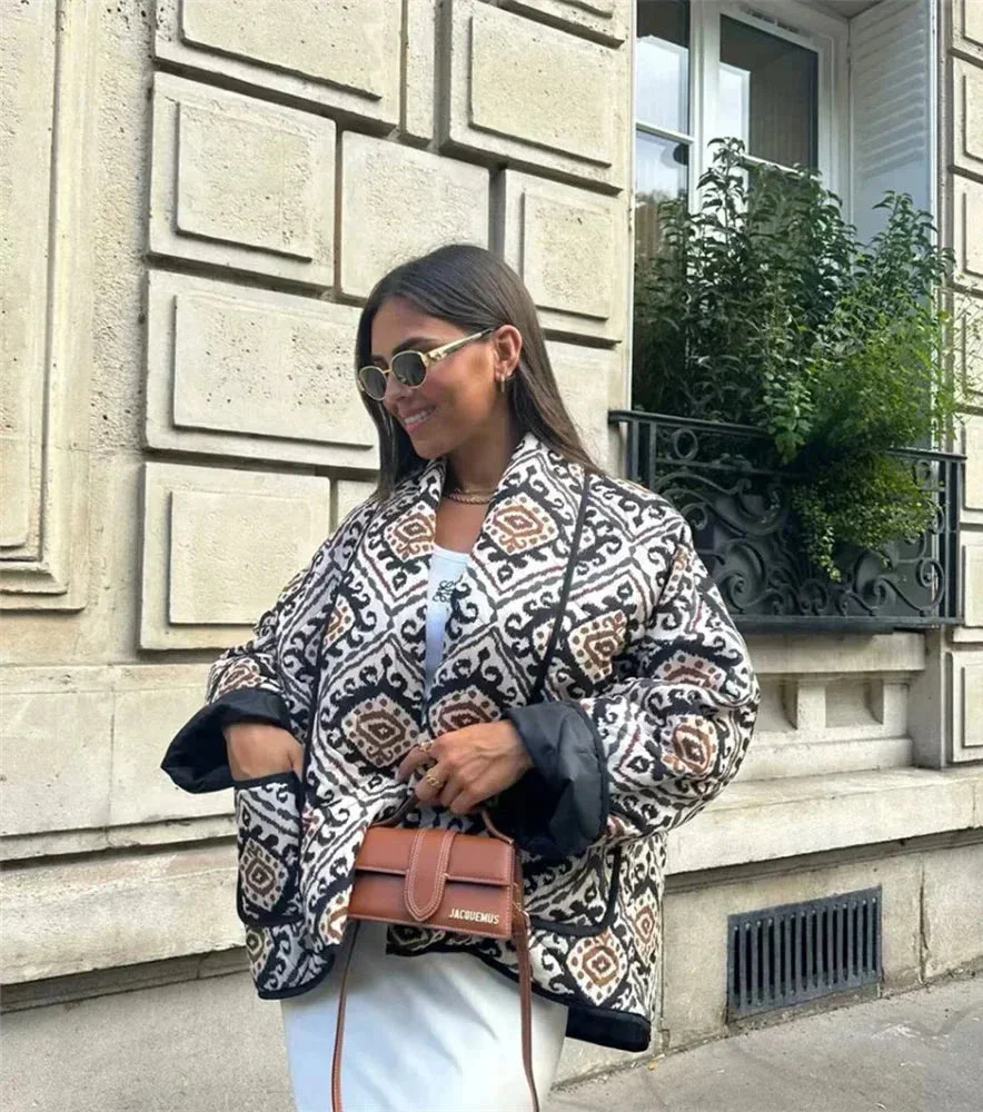 Veste femme matelassée colorée à manches larges