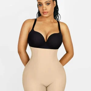 Shorts De Shapewear Taille Haute Sans Couture Avec Coussinets De Hanche Amovibles